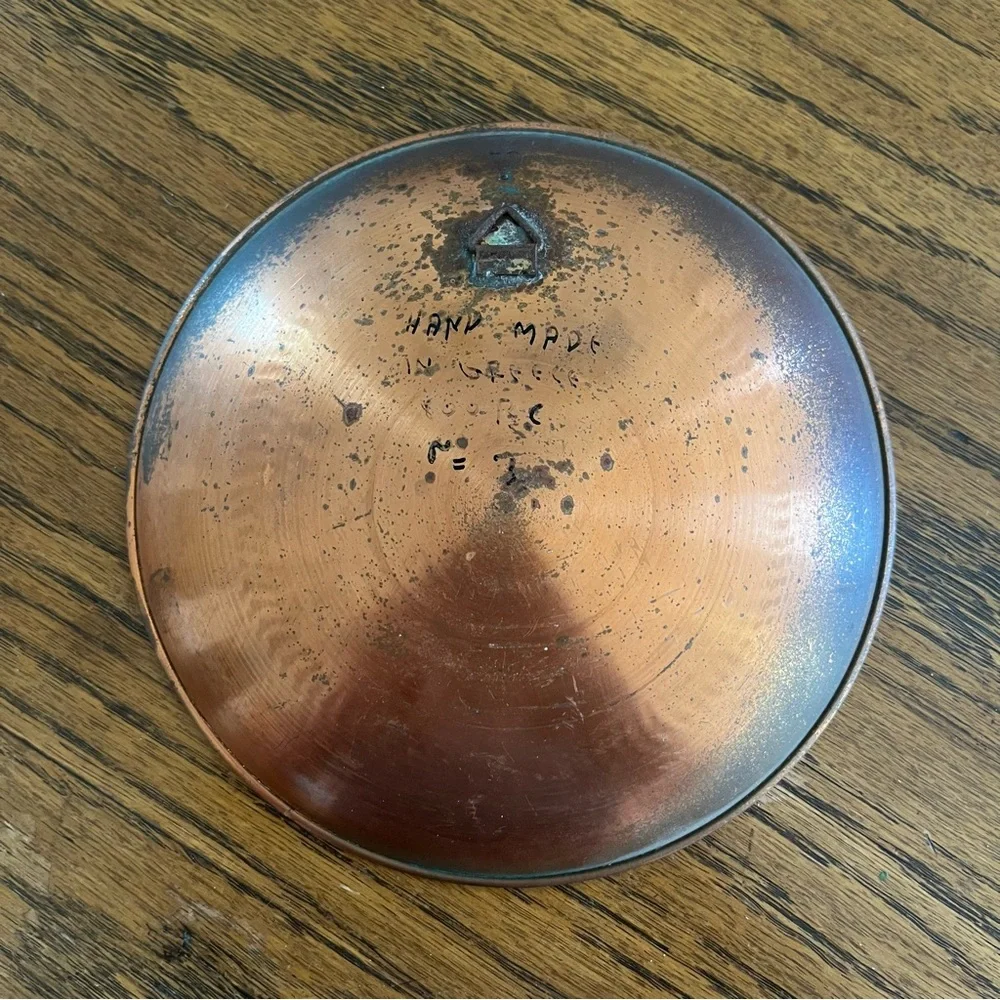 Vintage Handmade Grecian Copper Decorative Bowl - Picture 6 of 7